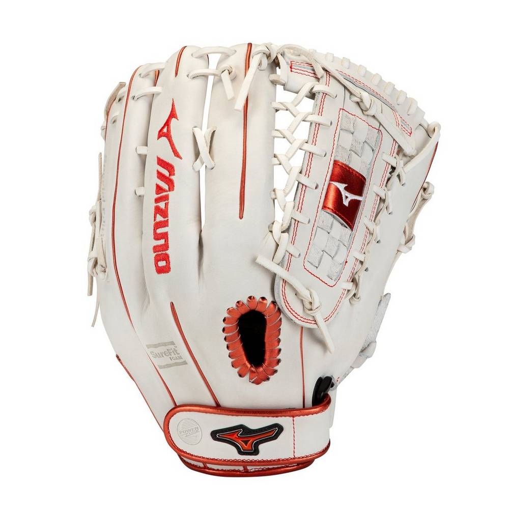 Mizuno MVP Prime SE Fastpitch 13" - Bayan Eldiven - Beyaz/Kırmızı Türkiye (EBVTAD-095)